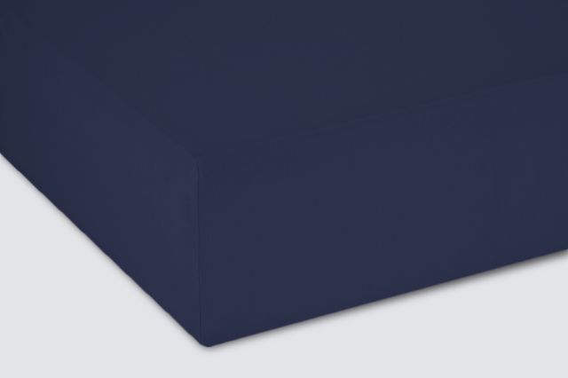 Простыня на резинке Трикотажная темно-синяя