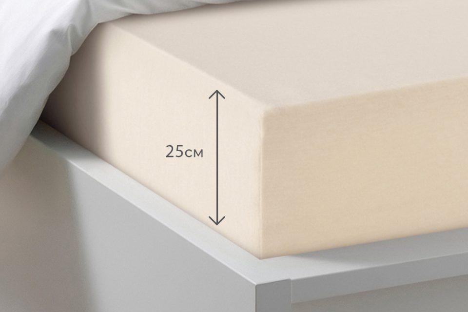 Простыня на резинке Трикотажная чайная роза