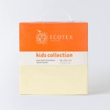 Детская простыня на резинке Трикотажная нежно-желтая