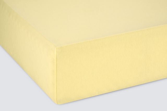 Простыня на резинке Трикотажная нежно-желтая