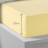 Простыня на резинке Трикотажная нежно-желтая