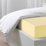 Простыня на резинке Трикотажная нежно-желтая