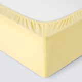 Простыня на резинке Трикотажная нежно-желтая
