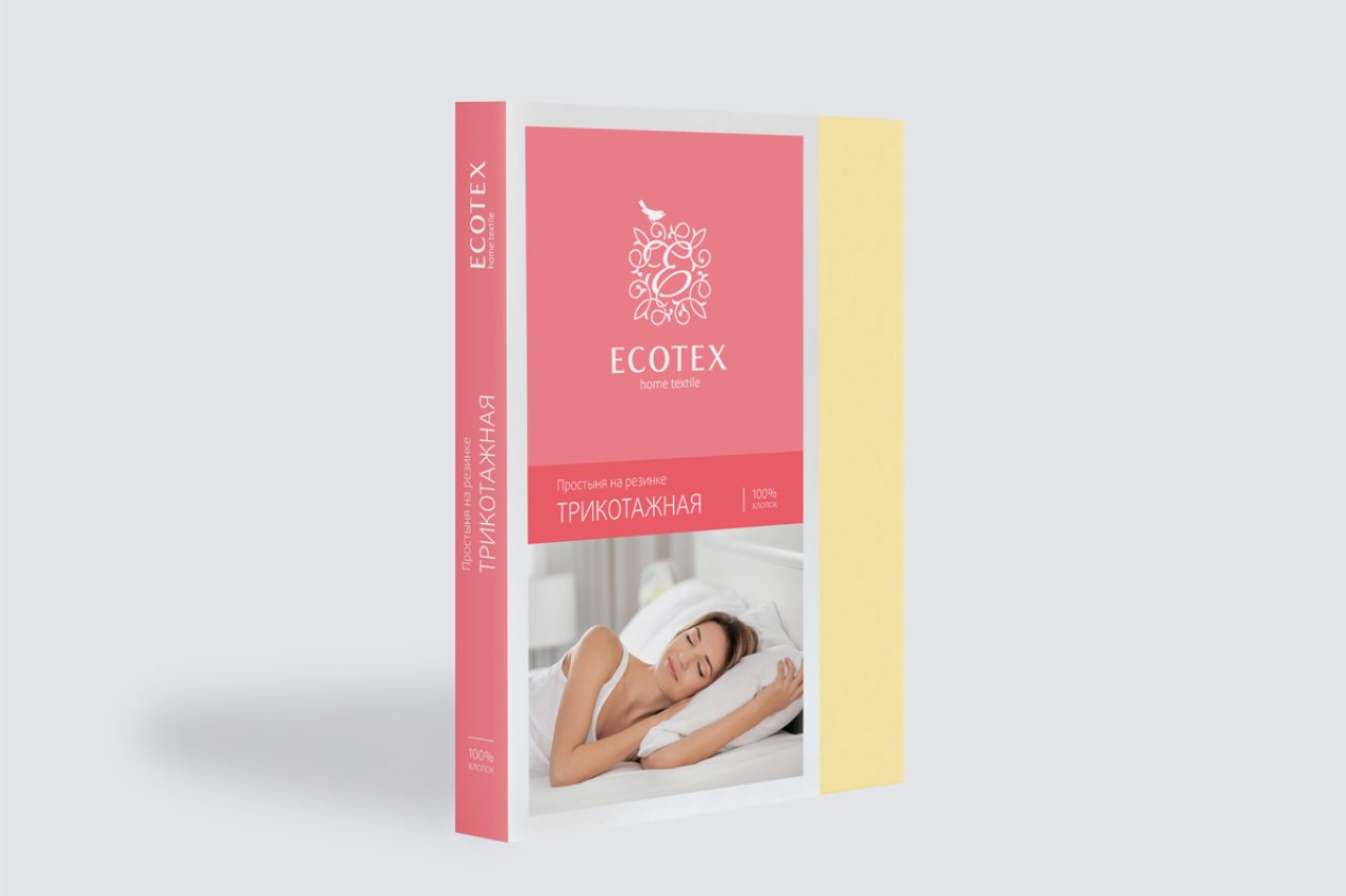 Простыня на резинке Трикотажная нежно-желтая