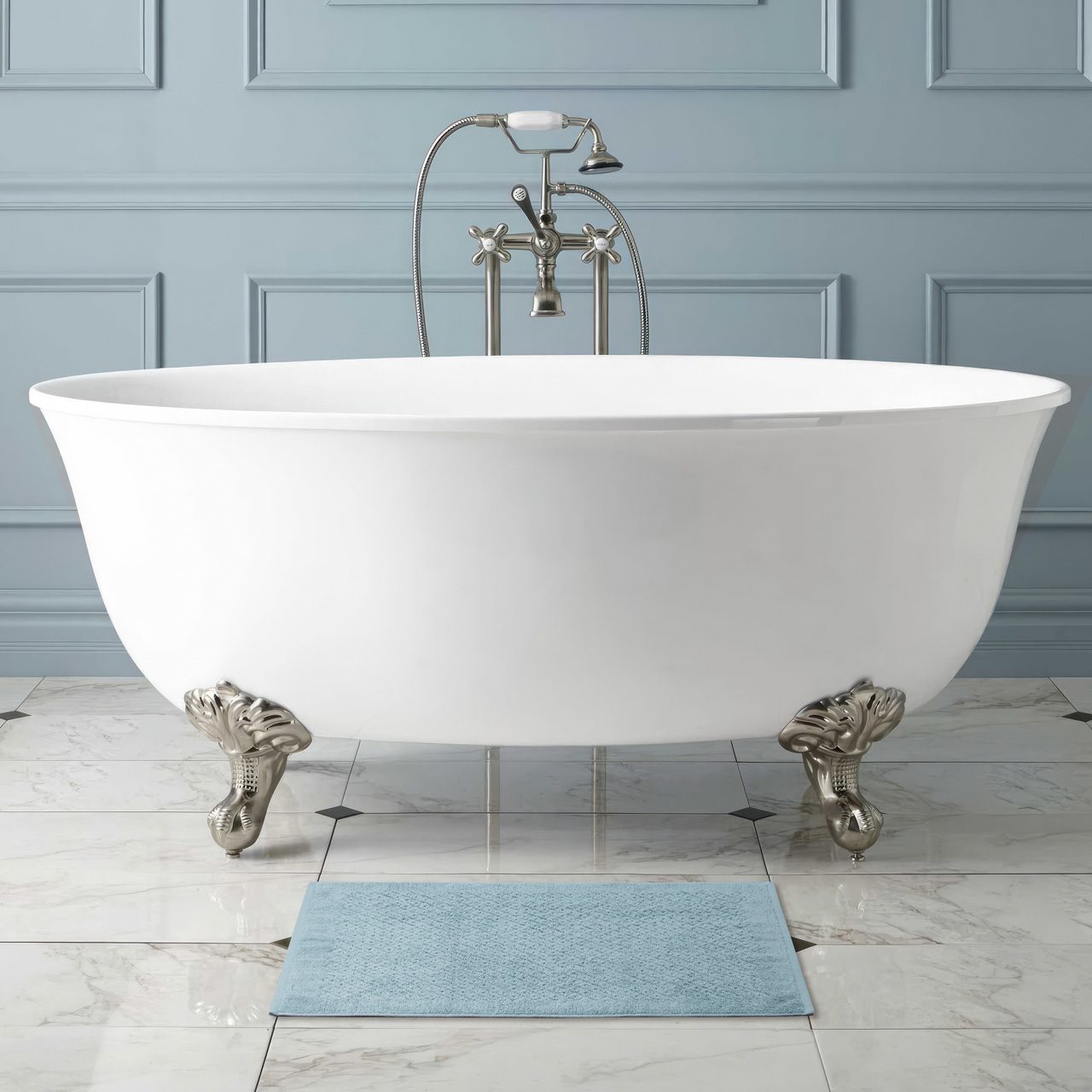 Коврик для ванной Эколайн голубой