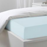 Простыня на резинке Трикотажная голубая