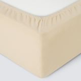 Простыня на резинке Трикотажная бежевая