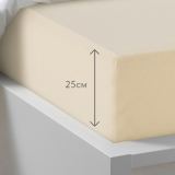 Простыня на резинке Трикотажная бежевая