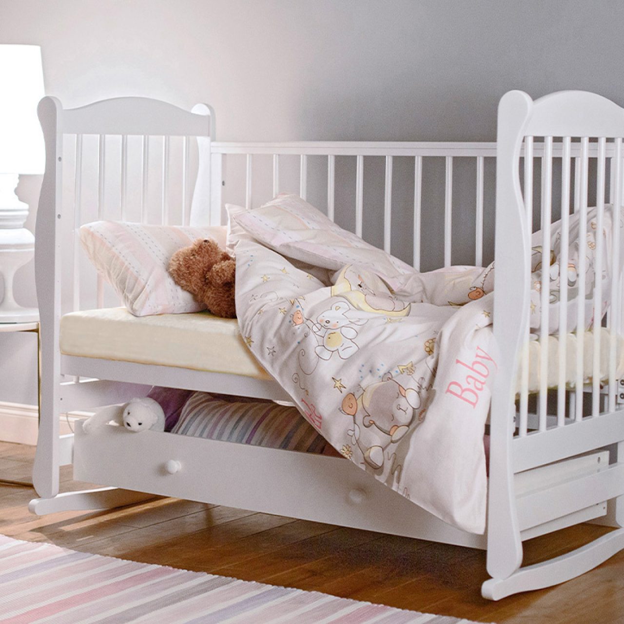 Детская простыня на резинке Трикотажная манго