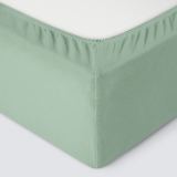 Простыня на резинке Трикотажная оливковая